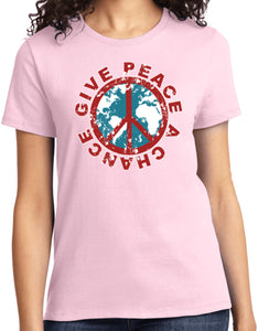 Ladies Peace T-shirt Give Peace a Chance Tee - Yoga Clothing for You