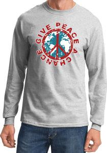 Peace T-shirt Give Peace a Chance Long Sleeve - Yoga Clothing for You