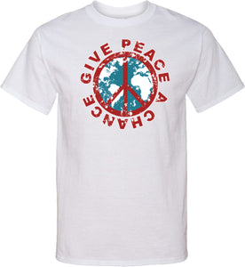 Peace T-shirt Give Peace a Chance Tall Tee - Yoga Clothing for You