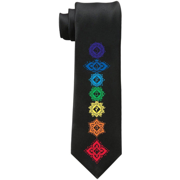 Yoga Clothing For You Mens Floral 7 Chakras Necktie - Yoga Clothing for You