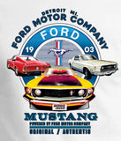 Ford Mustang Vintage Collage Ladies V-Neck Shirt - Yoga Clothing for You