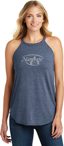 Namaste Big Print Triblend Yoga Rocker Tank Top - Yoga Clothing for You