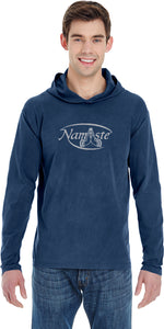Namaste Big Print Pigment Hoodie Yoga Tee Shirt - Yoga Clothing for You