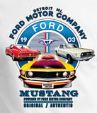 Ford Mustang Vintage Collage Tri Blend V-Neck Shirt - Yoga Clothing for You