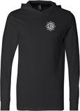 White Lotus OM Patch Pocket Print Lightweight Yoga Hoodie - Yoga Clothing for You