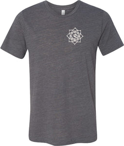 White Lotus OM Patch Pocket Print Burnout Yoga Tee Shirt - Yoga Clothing for You