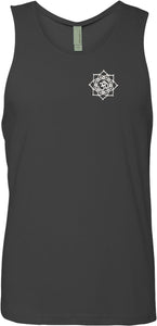 White Lotus OM Patch Pocket Print Premium Yoga Tank Top - Yoga Clothing for You