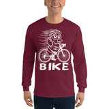 Mens Penguin Power Cycling Bike Long Sleeve T-Shirt - Yoga Clothing for You