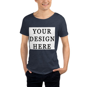 Men's Raw Neck Tee - Upload Your Design - Yoga Clothing for You