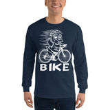 Mens Penguin Power Cycling Bike Long Sleeve T-Shirt - Yoga Clothing for You
