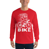 Mens Penguin Power Cycling Bike Long Sleeve T-Shirt - Yoga Clothing for You