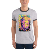 Men's Psychedelic Buddha Ringer T-Shirt - Yoga Clothing for You