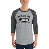Made in 1969  - 50th Birthday Gift Raglan Tee Shirt - Yoga Clothing for You