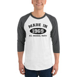 Made in 1969  - 50th Birthday Gift Raglan Tee Shirt - Yoga Clothing for You