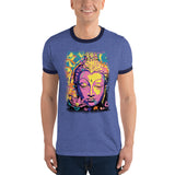 Men's Psychedelic Buddha Ringer T-Shirt - Yoga Clothing for You