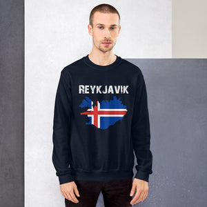 Mens Reykjavik Iceland Flag Sweatshirt - Yoga Clothing for You