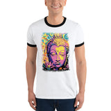 Men's Psychedelic Buddha Ringer T-Shirt - Yoga Clothing for You
