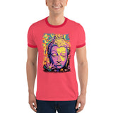 Men's Psychedelic Buddha Ringer T-Shirt - Yoga Clothing for You