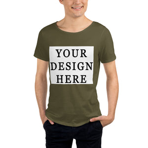 Men's Raw Neck Tee - Upload Your Design - Yoga Clothing for You