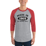 Made in 1969  - 50th Birthday Gift Raglan Tee Shirt - Yoga Clothing for You