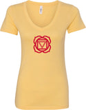 Muladhara Chakra Ideal V-neck Yoga Tee Shirt - Yoga Clothing for You