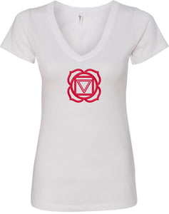 Muladhara Chakra Ideal V-neck Yoga Tee Shirt - Yoga Clothing for You