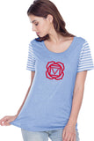 Muladhara Chakra Striped Multi-Contrast Yoga Tee Shirt - Yoga Clothing for You