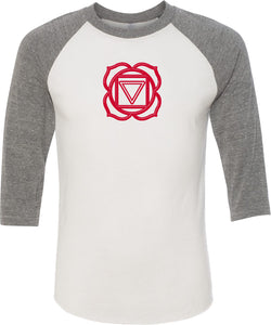 Muladhara Chakra Eco Raglan 3/4 Sleeve Yoga Tee Shirt - Yoga Clothing for You