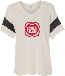 Muladhara Chakra Eco-Friendly V-neck Yoga Tee Shirt - Yoga Clothing for You