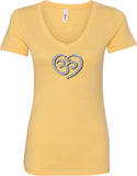 OM Heart Ideal V-neck Yoga Tee Shirt - Yoga Clothing for You