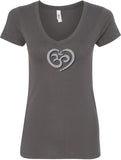OM Heart Ideal V-neck Yoga Tee Shirt - Yoga Clothing for You