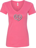 OM Heart Ideal V-neck Yoga Tee Shirt - Yoga Clothing for You