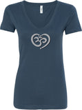 OM Heart Ideal V-neck Yoga Tee Shirt - Yoga Clothing for You