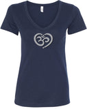 OM Heart Ideal V-neck Yoga Tee Shirt - Yoga Clothing for You
