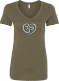 OM Heart Ideal V-neck Yoga Tee Shirt - Yoga Clothing for You