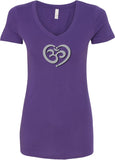 OM Heart Ideal V-neck Yoga Tee Shirt - Yoga Clothing for You