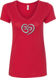 OM Heart Ideal V-neck Yoga Tee Shirt - Yoga Clothing for You