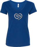 OM Heart Ideal V-neck Yoga Tee Shirt - Yoga Clothing for You