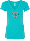 OM Heart Ideal V-neck Yoga Tee Shirt - Yoga Clothing for You