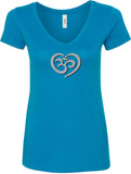 OM Heart Ideal V-neck Yoga Tee Shirt - Yoga Clothing for You