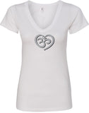 OM Heart Ideal V-neck Yoga Tee Shirt - Yoga Clothing for You