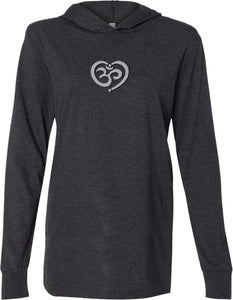 OM Heart Lightweight Yoga Hoodie Tee Shirt - Yoga Clothing for You