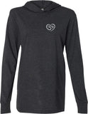 OM Heart Pocket Print Lightweight Yoga Hoodie Tee Shirt - Yoga Clothing for You