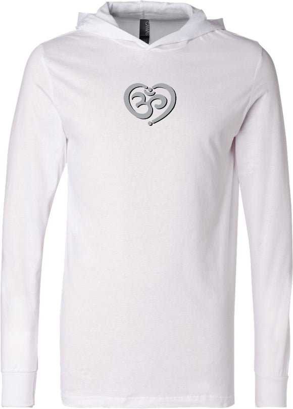OM Heart Lightweight Yoga Hoodie Tee Shirt - Yoga Clothing for You