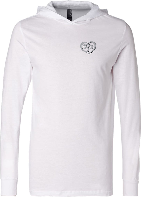 OM Heart Pocket Print Lightweight Yoga Hoodie Tee Shirt - Yoga Clothing for You