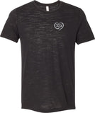 OM Heart Pocket Print Burnout Yoga Tee Shirt - Yoga Clothing for You