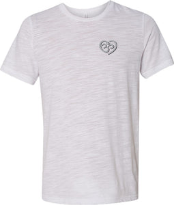 OM Heart Pocket Print Burnout Yoga Tee Shirt - Yoga Clothing for You