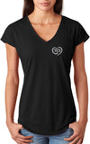OM Heart Pocket Print Triblend V-neck Yoga Tee Shirt - Yoga Clothing for You