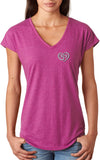 OM Heart Pocket Print Triblend V-neck Yoga Tee Shirt - Yoga Clothing for You