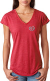 OM Heart Pocket Print Triblend V-neck Yoga Tee Shirt - Yoga Clothing for You